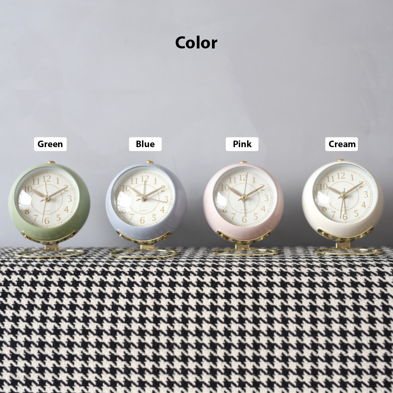 Cute Vintage Silent Pointer Desk Clock