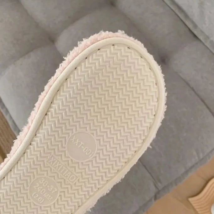 Cute Bow Fluffy Slippers