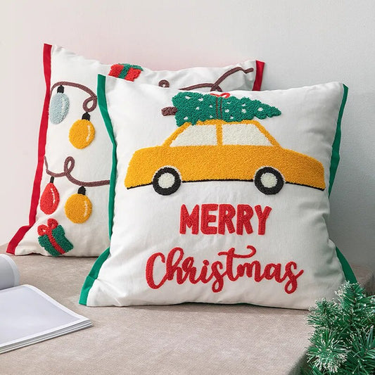 Happy Christmas Decoration Cushion Cover