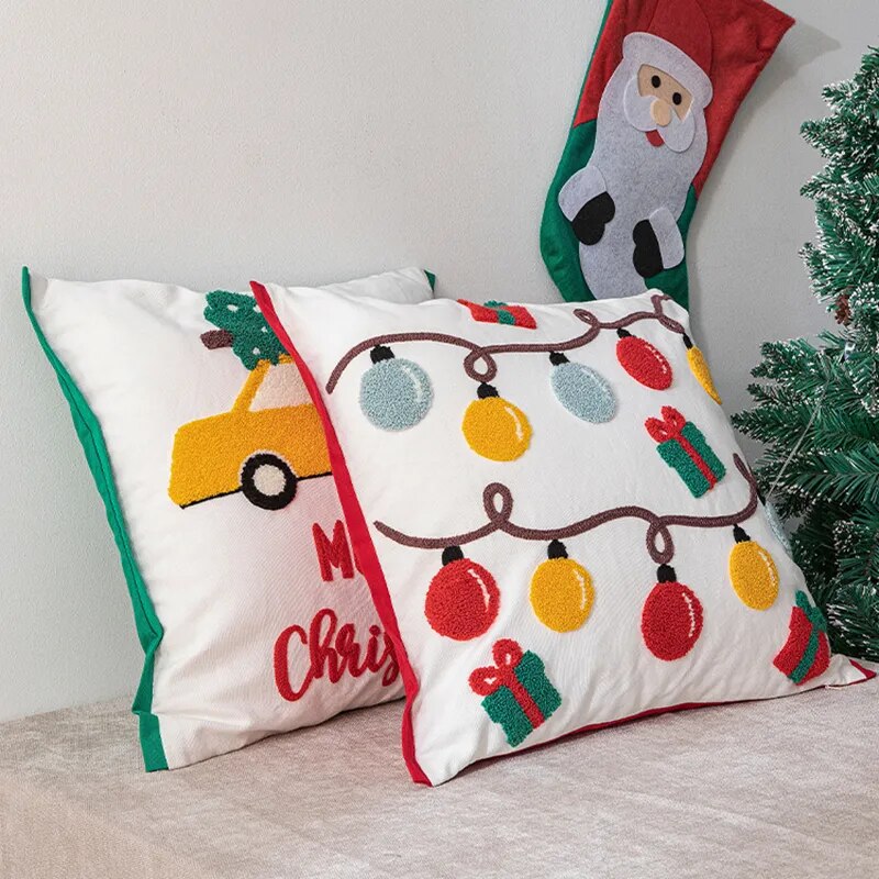 Happy Christmas Decoration Cushion Cover
