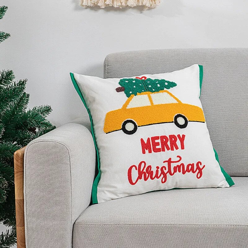Happy Christmas Decoration Cushion Cover