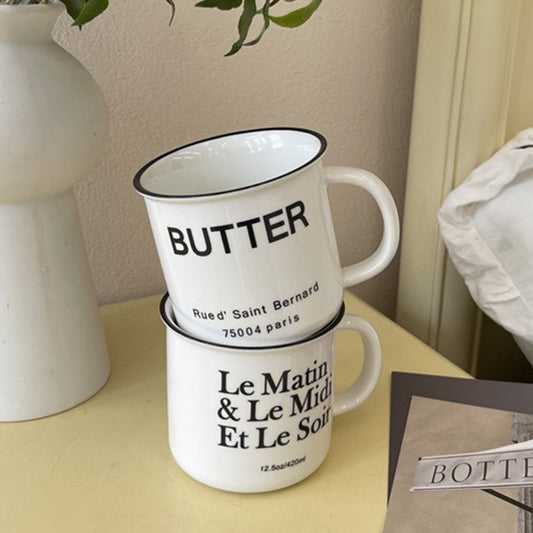 Retro Simple Letter Mug