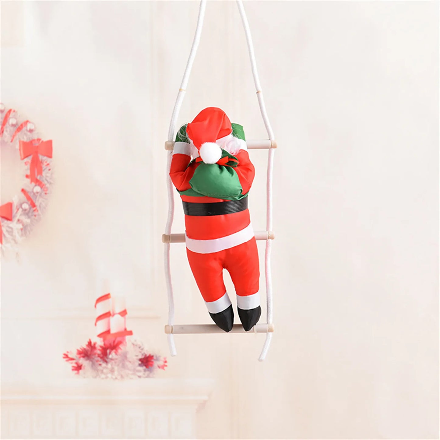 Santa Claus Climbing Tree Ornament