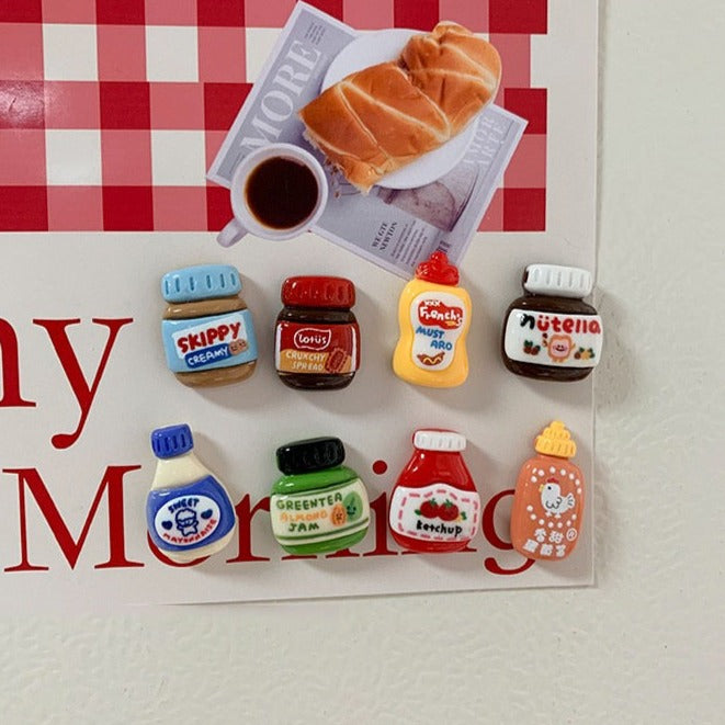 Cute Sauce Bottle Fridge Magnets 8pc set