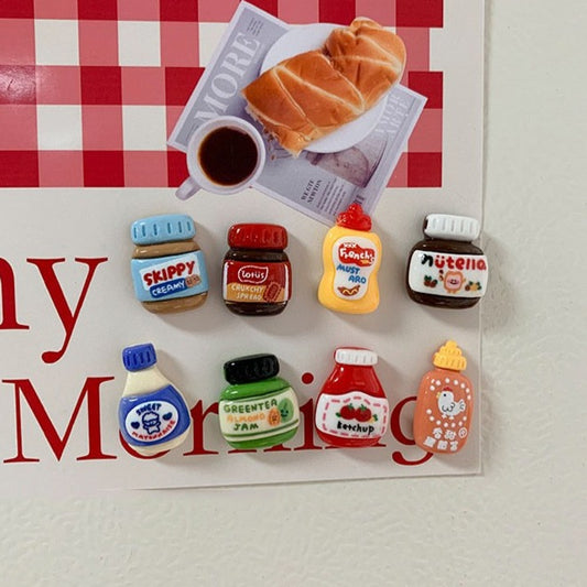 Cute Sauce Bottle Fridge Magnets 8pc set