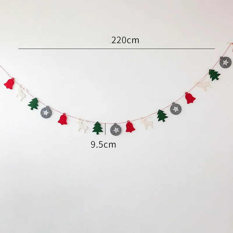 Happy Merry Christmas Felt Banner