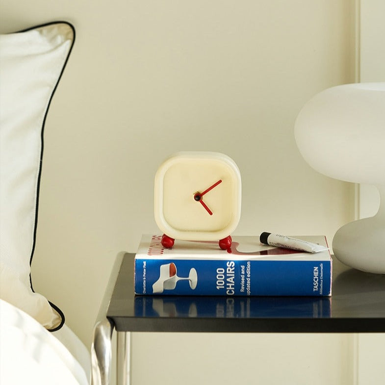 Minimalist Red Foot Analog Table Clock