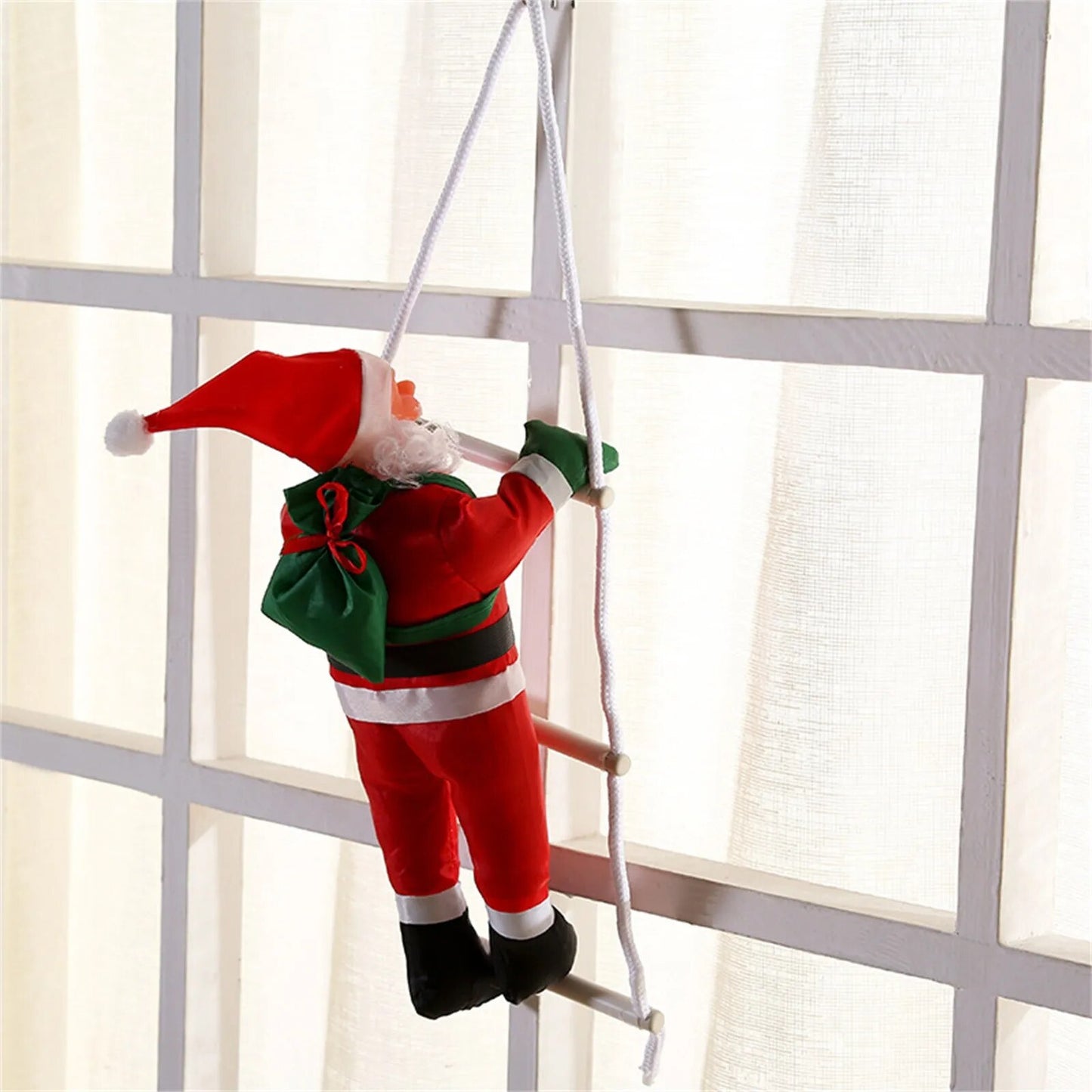 Santa Claus Climbing Tree Ornament