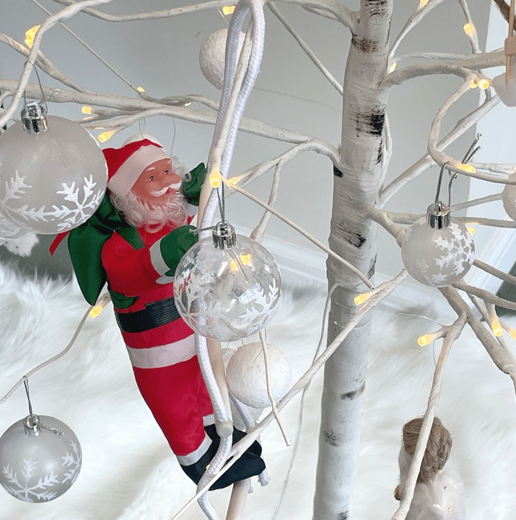 Santa Claus Climbing Tree Ornament