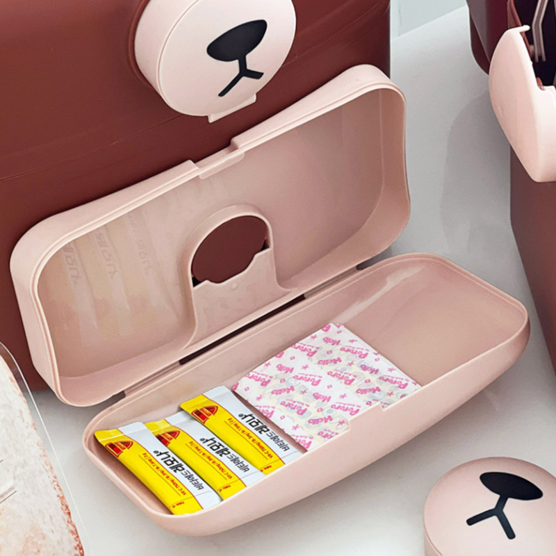 Cute Brown Bear First-Aid Storage Box
