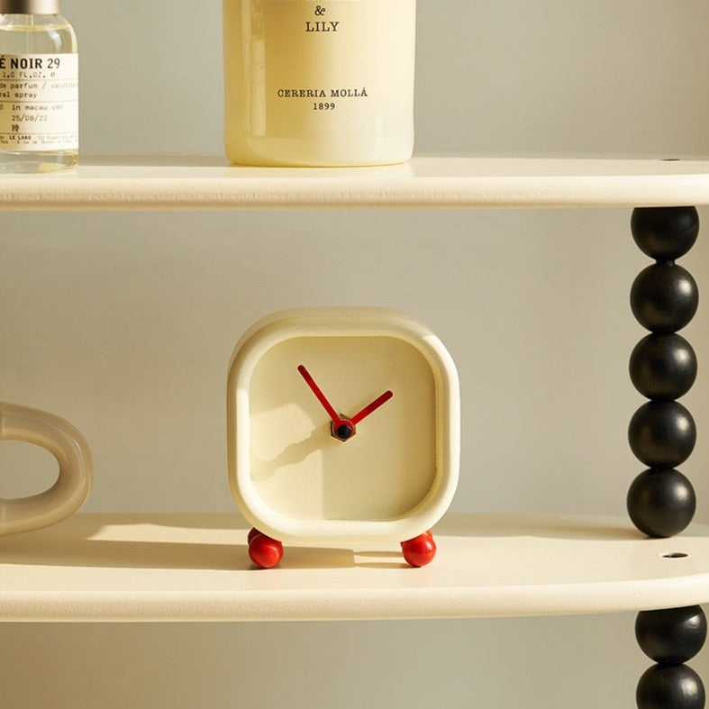Minimalist Red Foot Analog Table Clock
