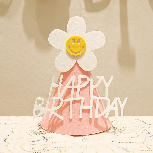 Smiley Daisy Flower Birthday Hat
