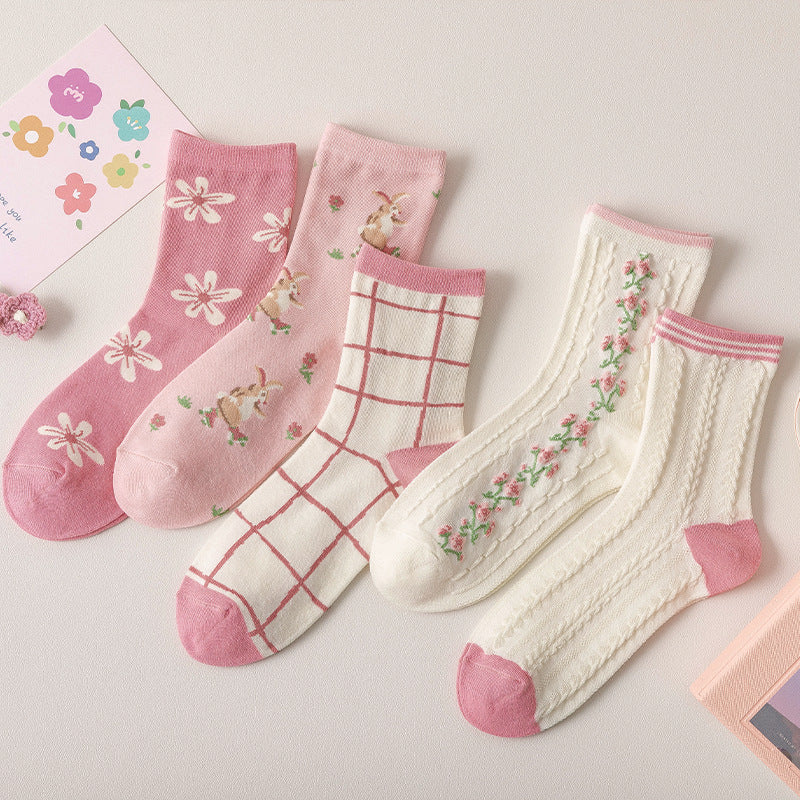 Lovely Pink Twisted Tube Floral Socks – HAPPY DAISY MARKET