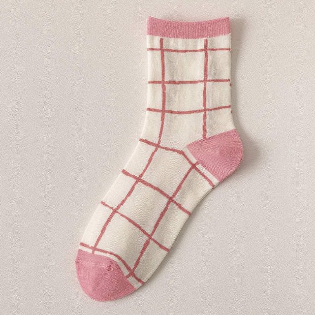 Lovely Pink Twisted Tube Floral Socks