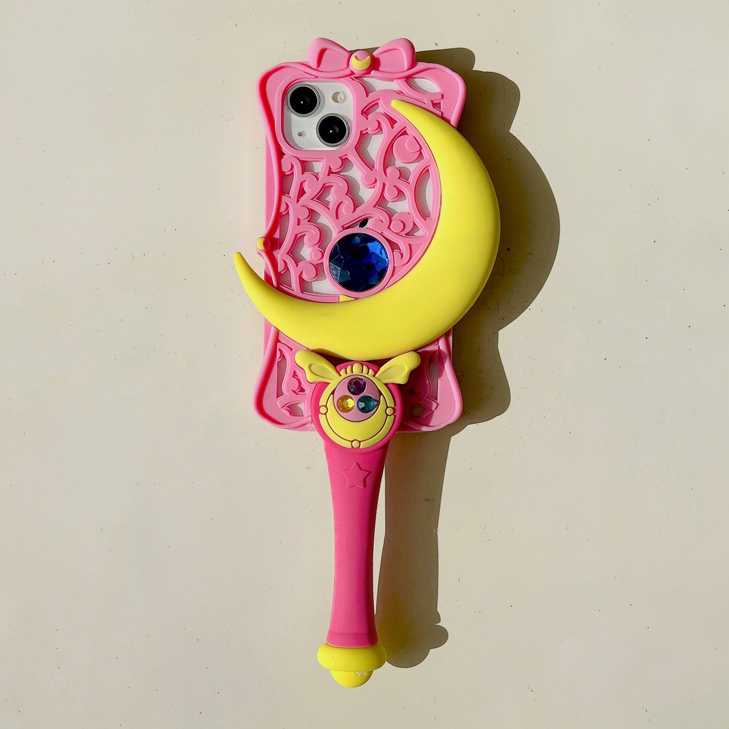 Cute Pink Moon Stick iPhone phone Case
