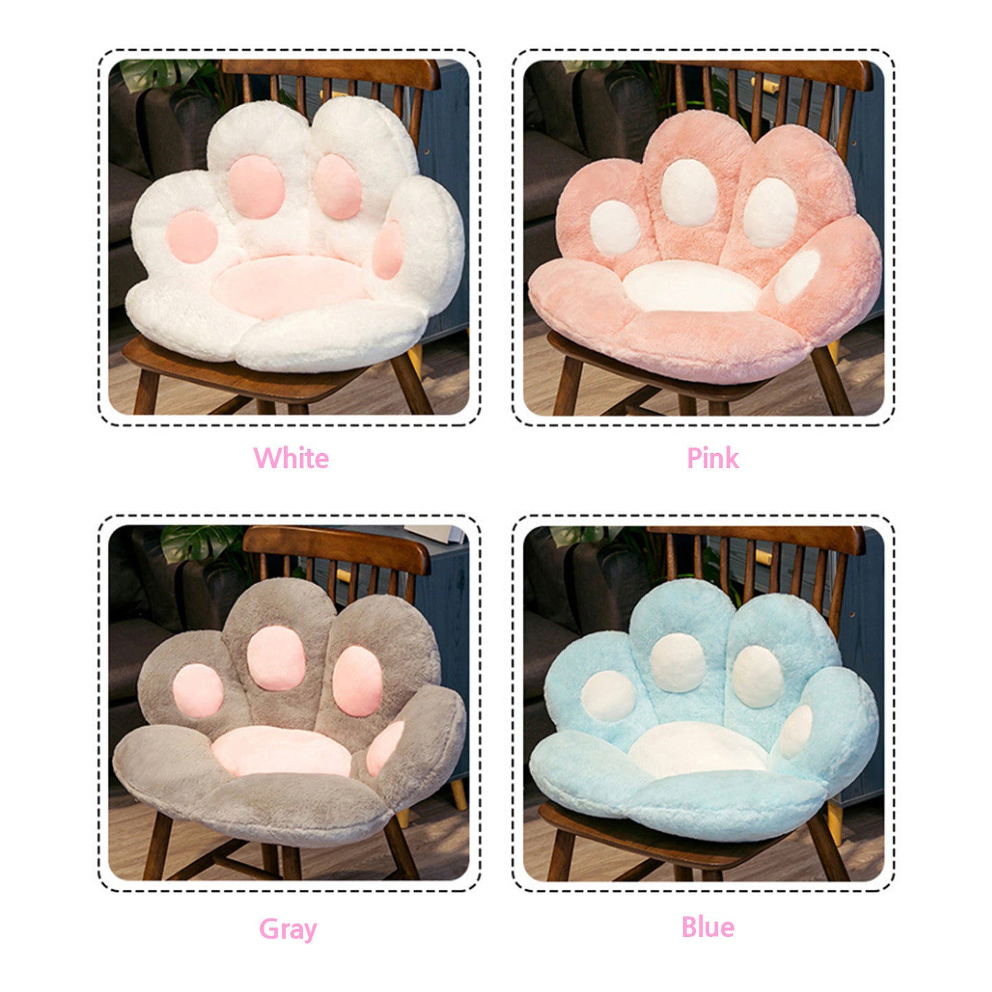 Cute Cat Paw Plush Seat Cushion