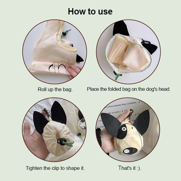 Cute Dog Reusable Grocery Shopping Bag