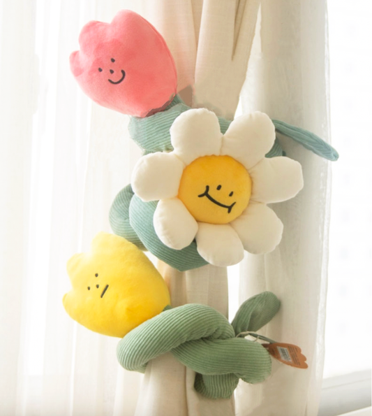 Cute Plush Flower Curtain Tieback