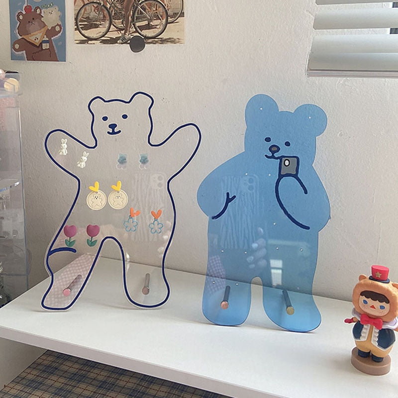 Cute Acrylic Bear Jewelry Display Stand Rack