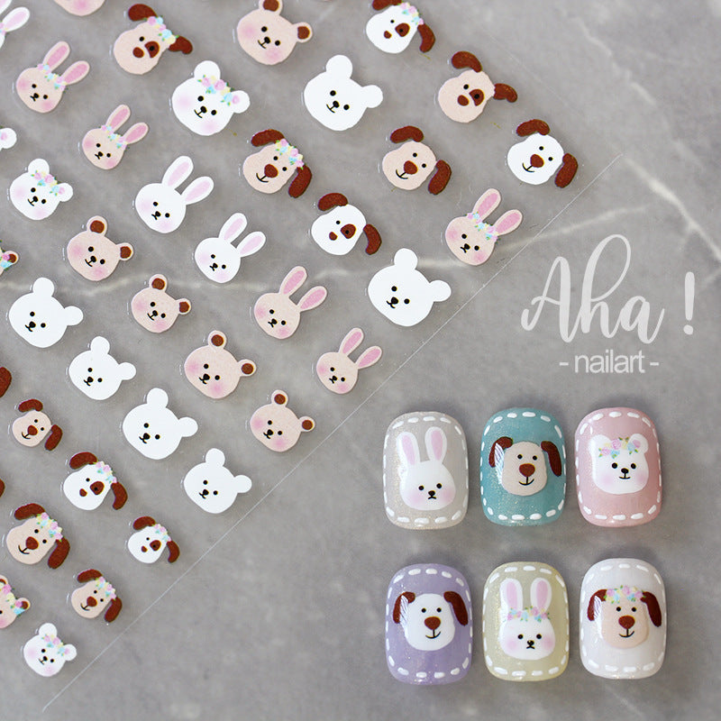 Cute Animals Nail Stickers Nail Art Decorations
