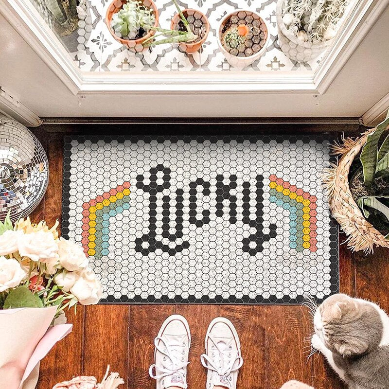 Cute Mosaic Tile style Entrance Doormat