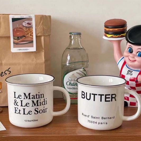 Retro Simple Letter Mug