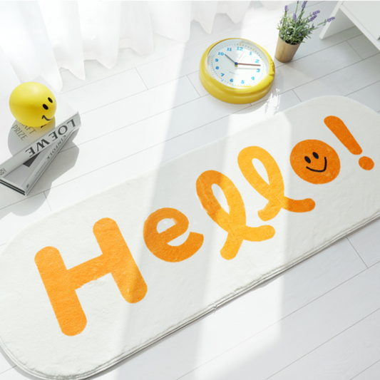 Hello Smiley Soft Long Carpet Rug