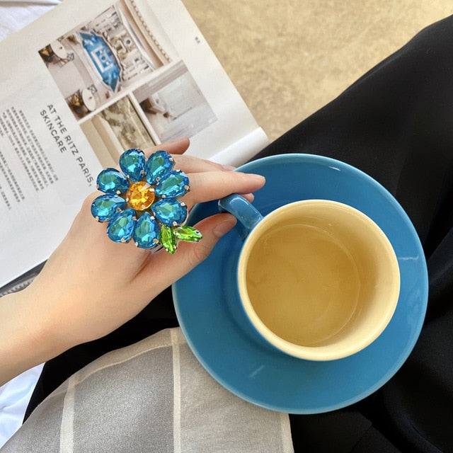 K-stryle Candy Color Y2k Flower Ring Earrings