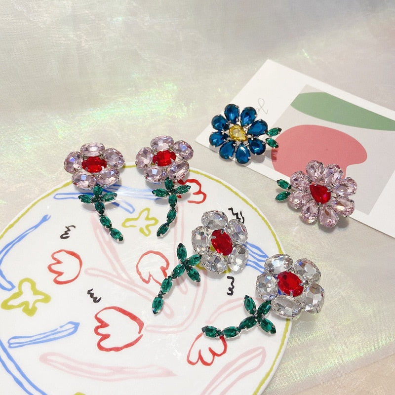 K-stryle Candy Color Y2k Flower Ring Earrings