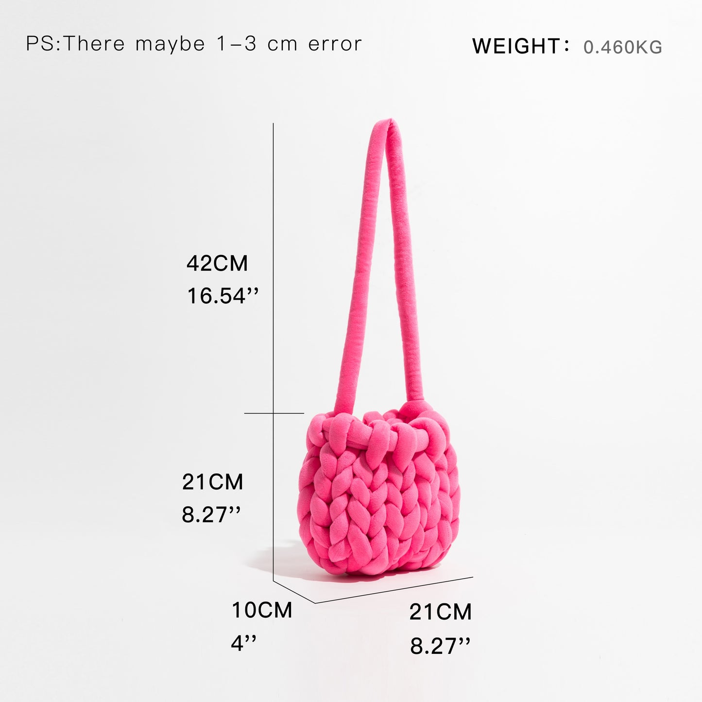 K-style Giant Chunky Plush Yarn Knitted Messenger Bag