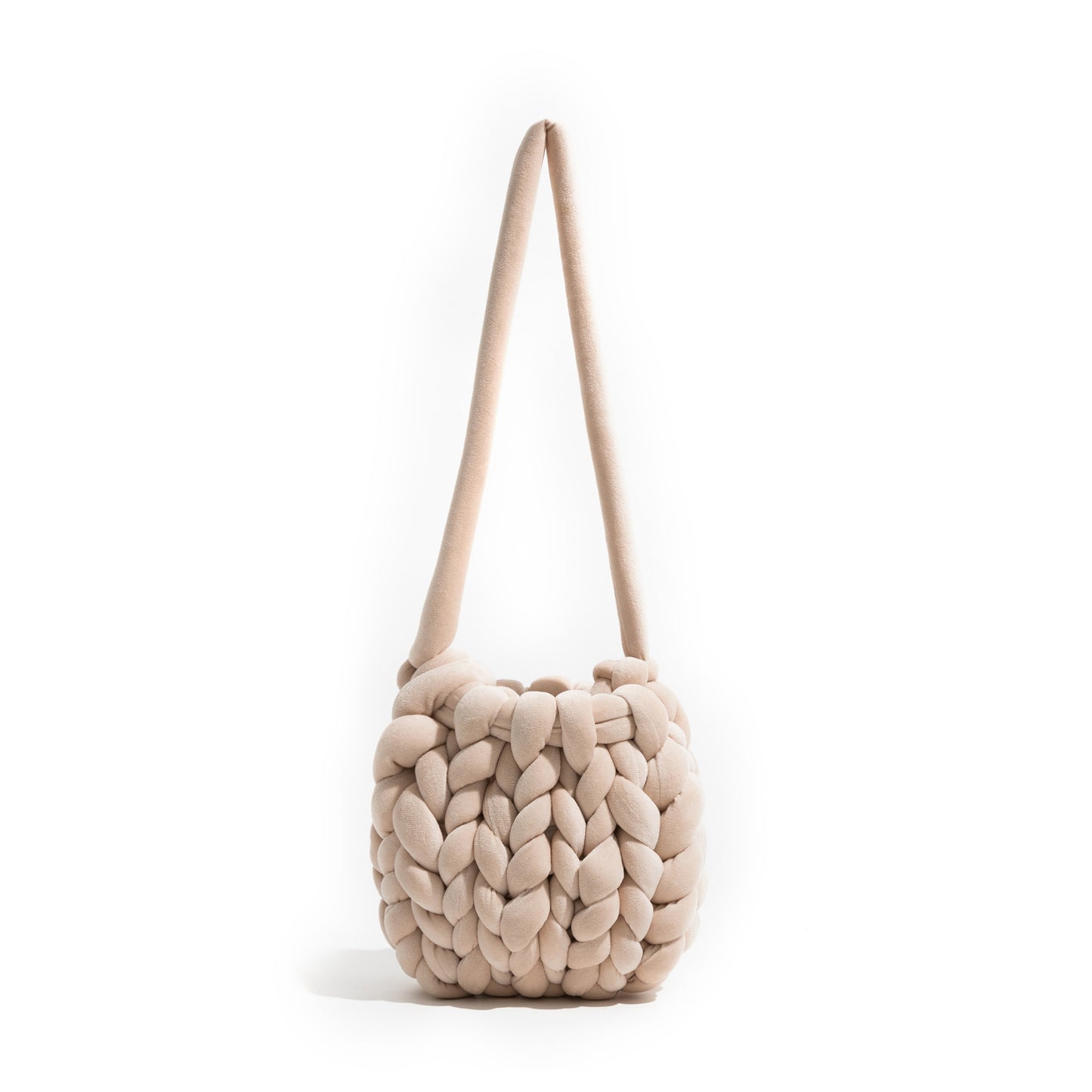 K-style Giant Chunky Plush Yarn Knitted Messenger Bag