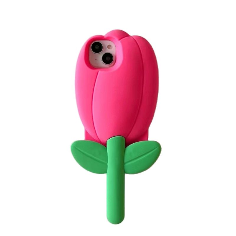 K-style Cute Pink Tulip iPhone Case