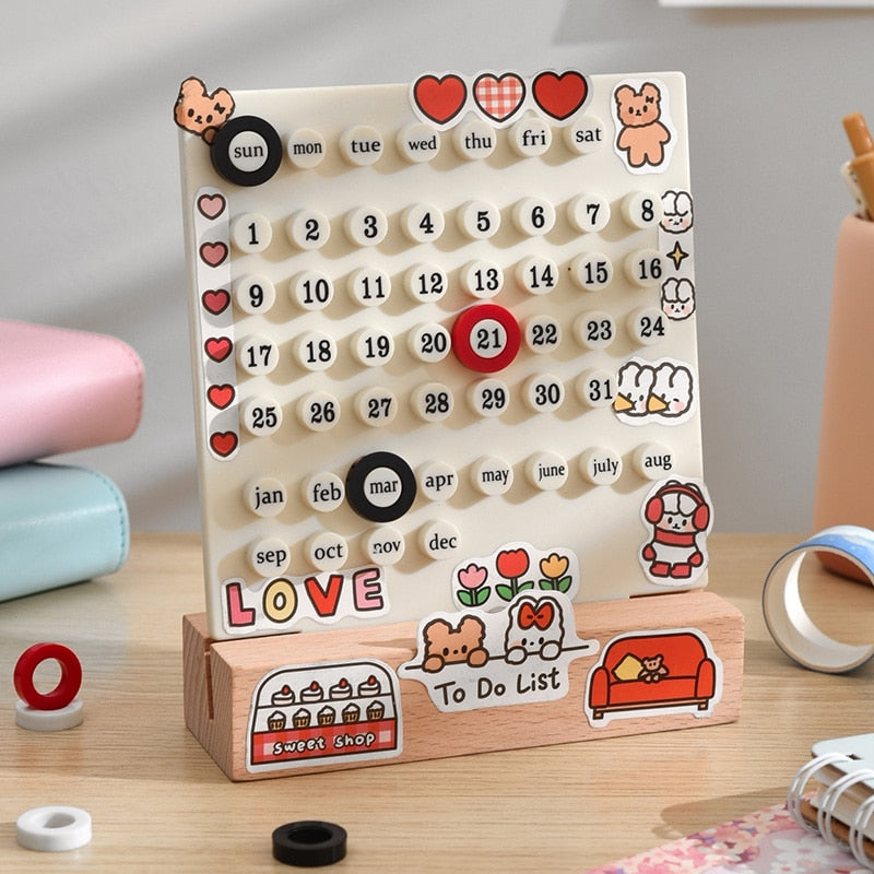 Cute Mini Ring A Date Desk Table Calendar