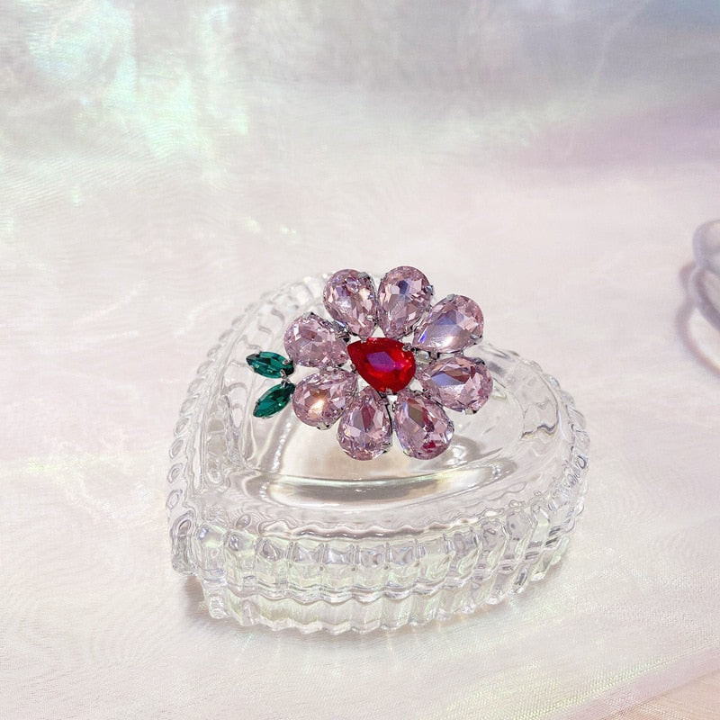 K-stryle Candy Color Y2k Flower Ring Earrings