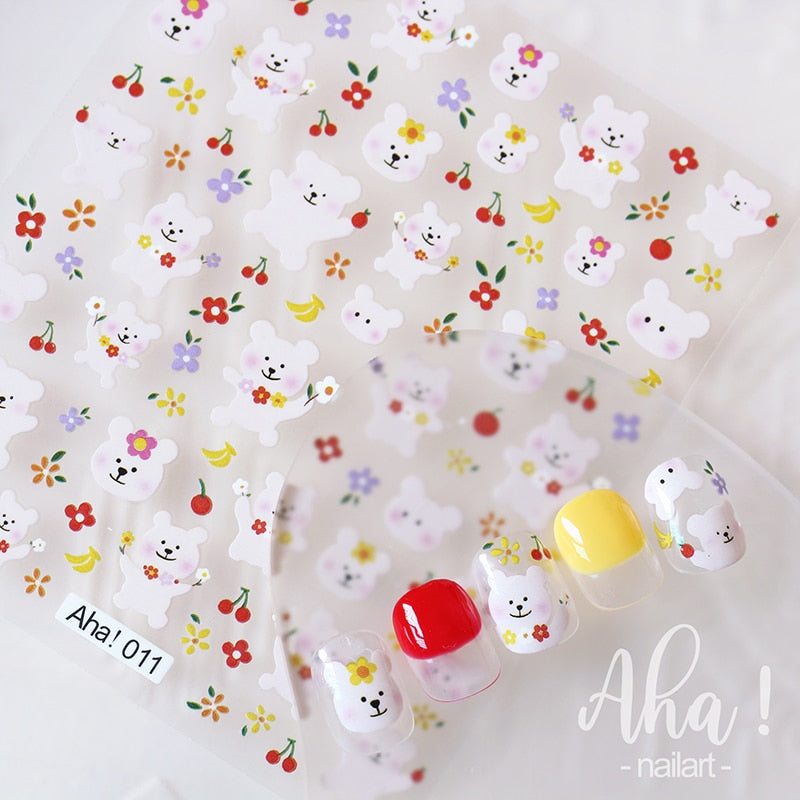 Cute Animals Nail Stickers Nail Art Decorations
