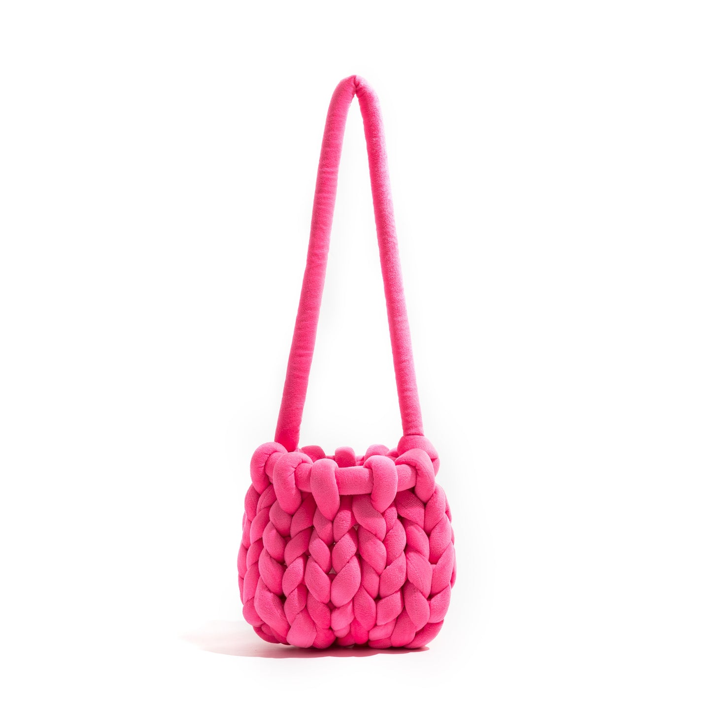 K-style Giant Chunky Plush Yarn Knitted Messenger Bag