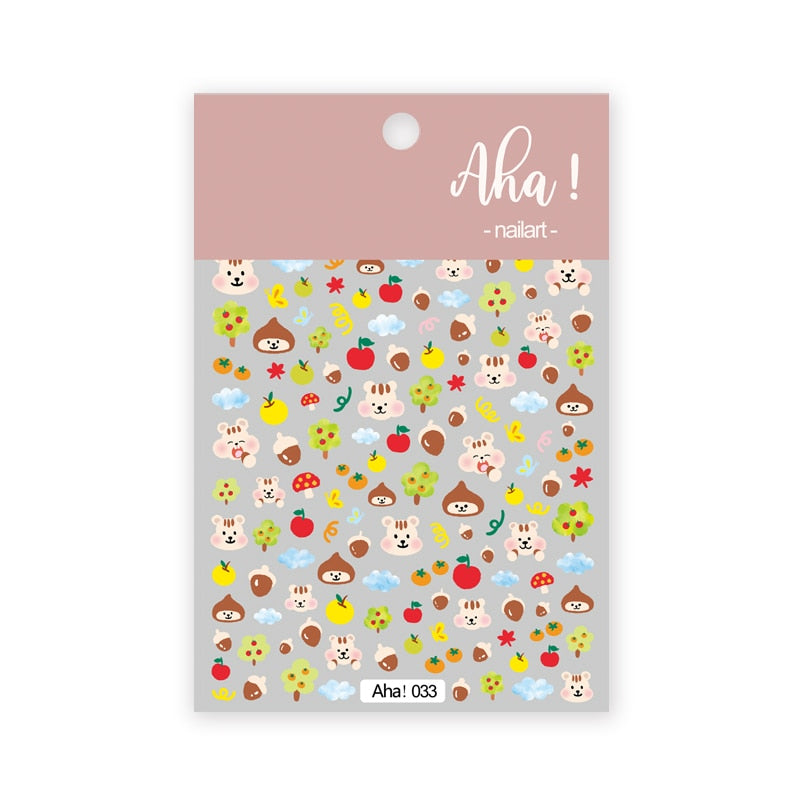 Cute Animals Nail Stickers Nail Art Decorations