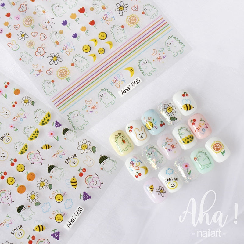 Cute Animals Nail Stickers Nail Art Decorations