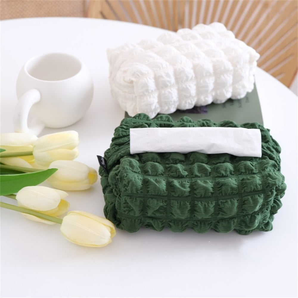 Cute Puff Quilted Cloth Tissue Box Cover