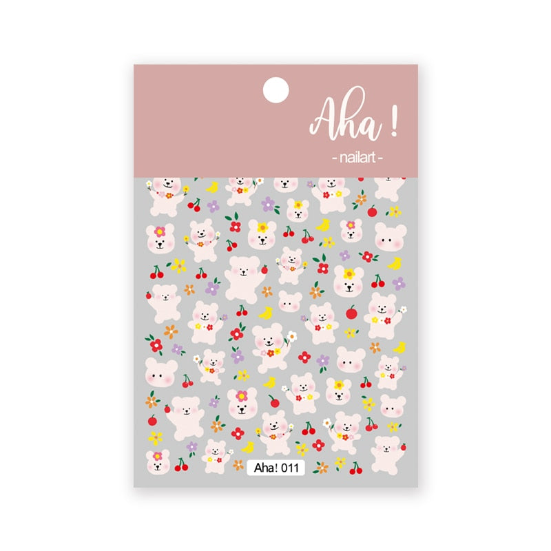 Cute Animals Nail Stickers Nail Art Decorations