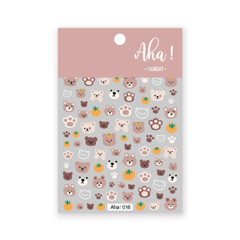 Cute Animals Nail Stickers Nail Art Decorations