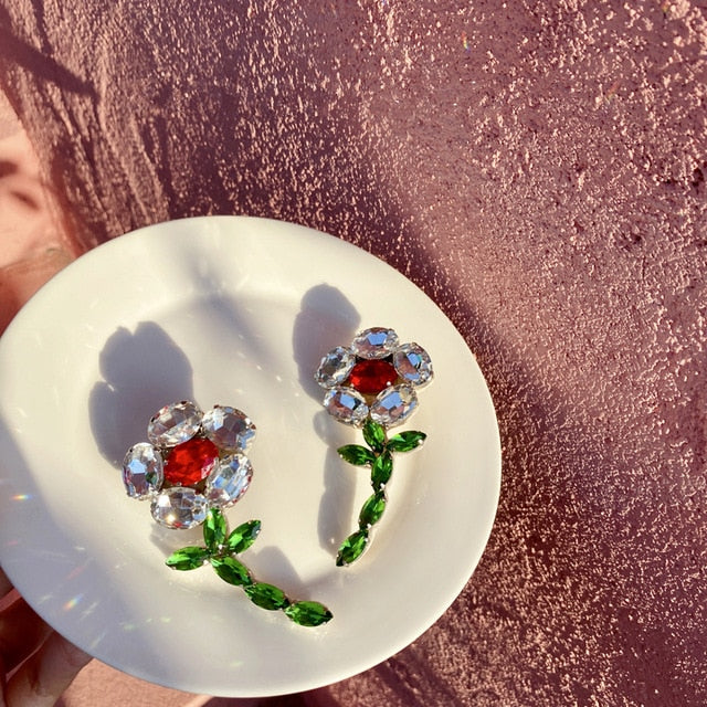 K-stryle Candy Color Y2k Flower Ring Earrings