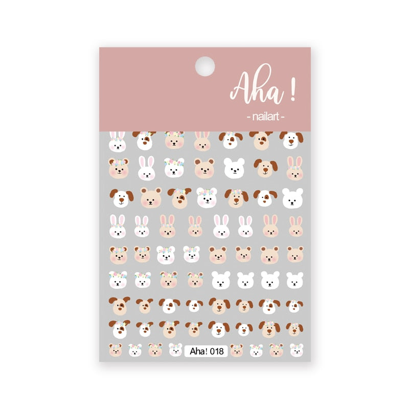 Cute Animals Nail Stickers Nail Art Decorations
