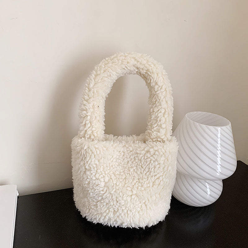 Cute Warm Faux Soft Fur Small Tote Bag