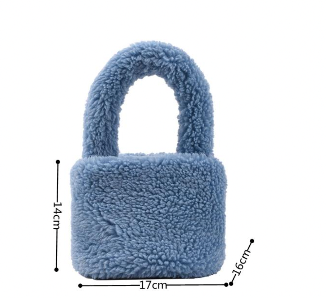 Cute Warm Faux Soft Fur Small Tote Bag