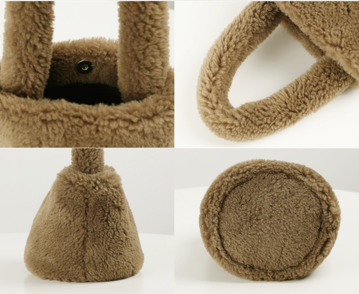 Cute Warm Faux Soft Fur Small Tote Bag