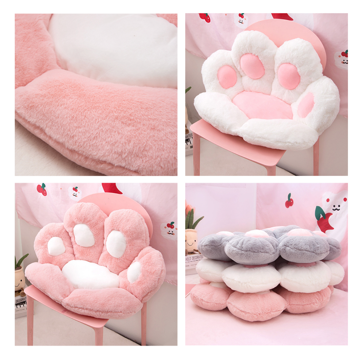 Cute Cat Paw Plush Seat Cushion