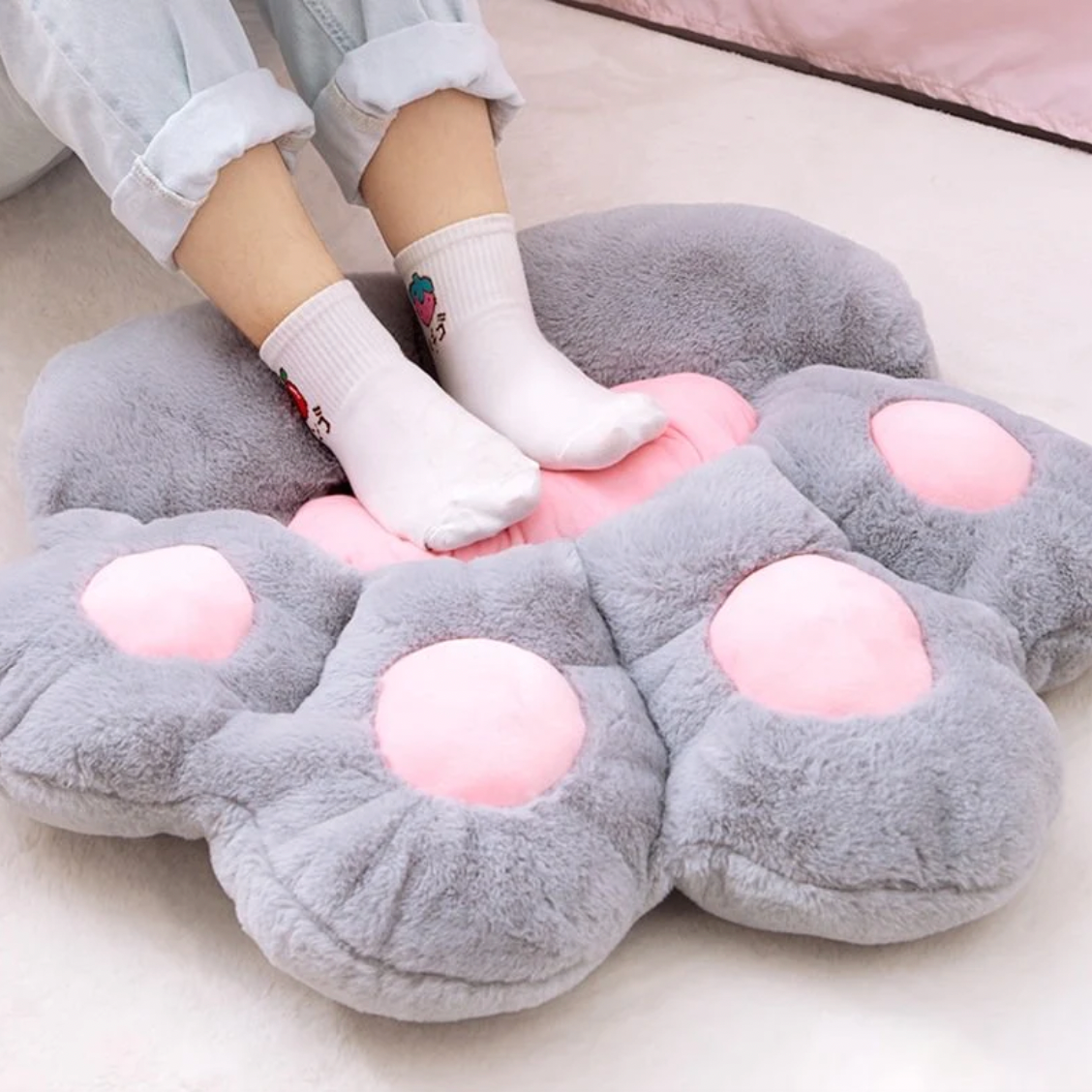 Cute Cat Paw Plush Seat Cushion