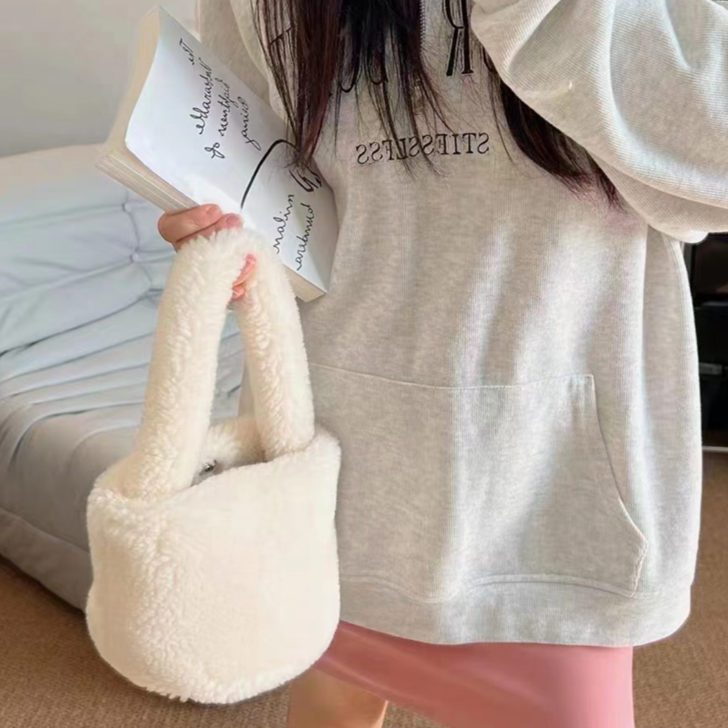 Cute Warm Faux Soft Fur Small Tote Bag