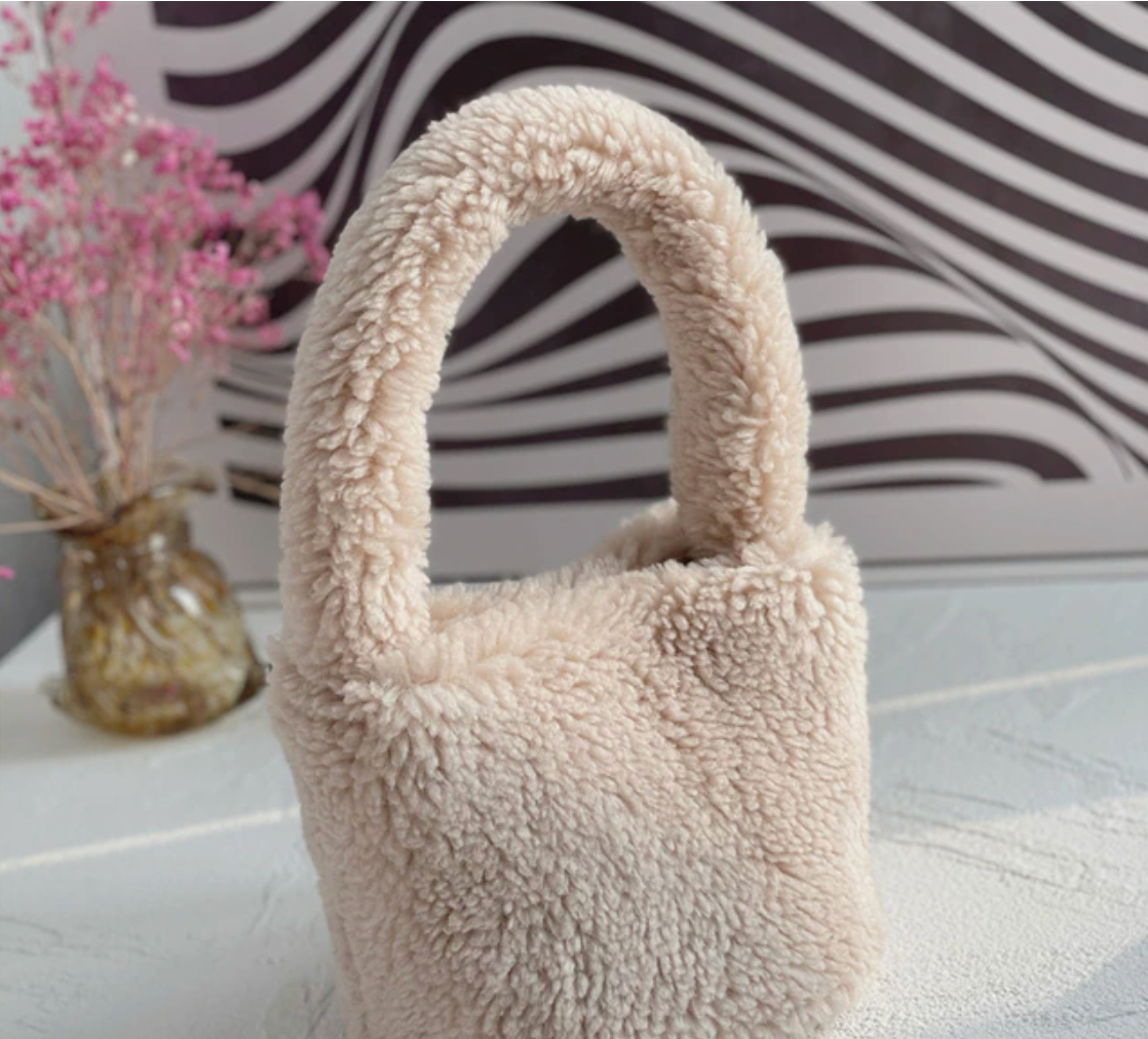 Cute Warm Faux Soft Fur Small Tote Bag